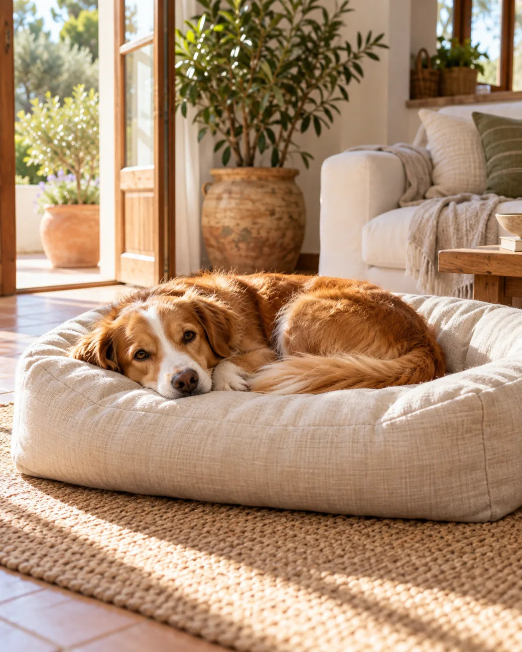 Perro descansando en casa